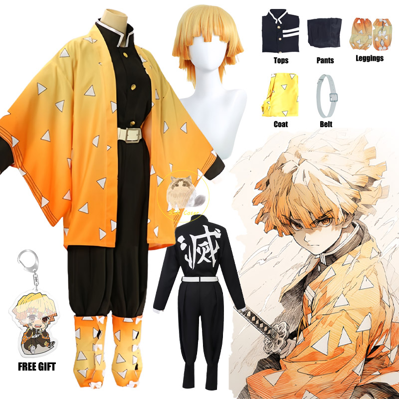 Cosplay Anime Zenitsu - Agatsuma Zenitsu Costume Cosplay Demon Moordenaar
