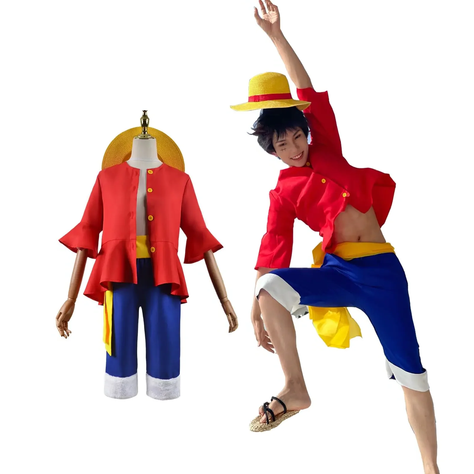 Anime Cosplay Toddler - Anime Monkey D Luffy Cosplay Costumes