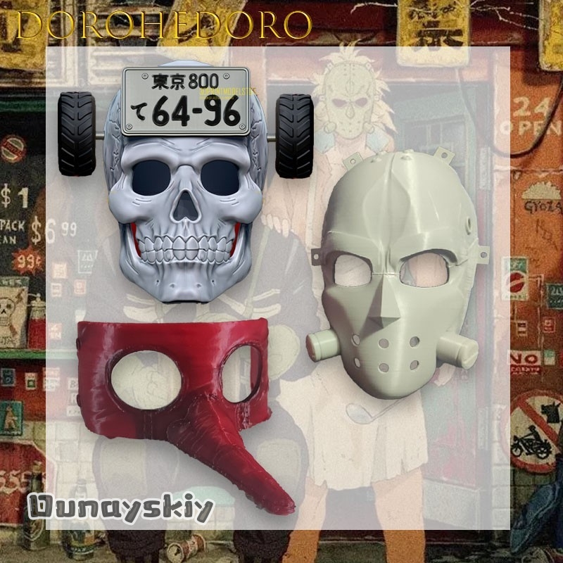 Panda Rich Cos*Dorohedoro Mask - Anime Cosplay With Mask ulasan dan harga