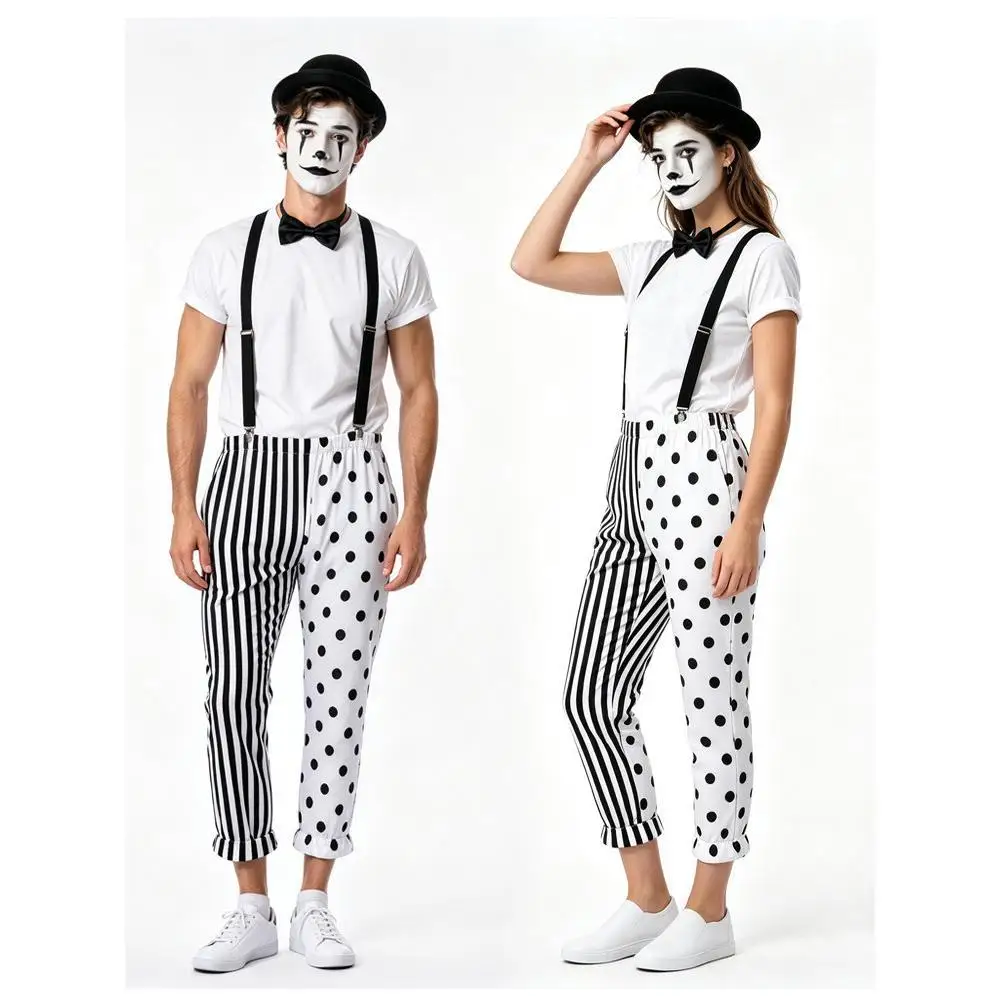 Black And White Mime Clown Cou - Anime Cosplay Couple ulasan dan harga