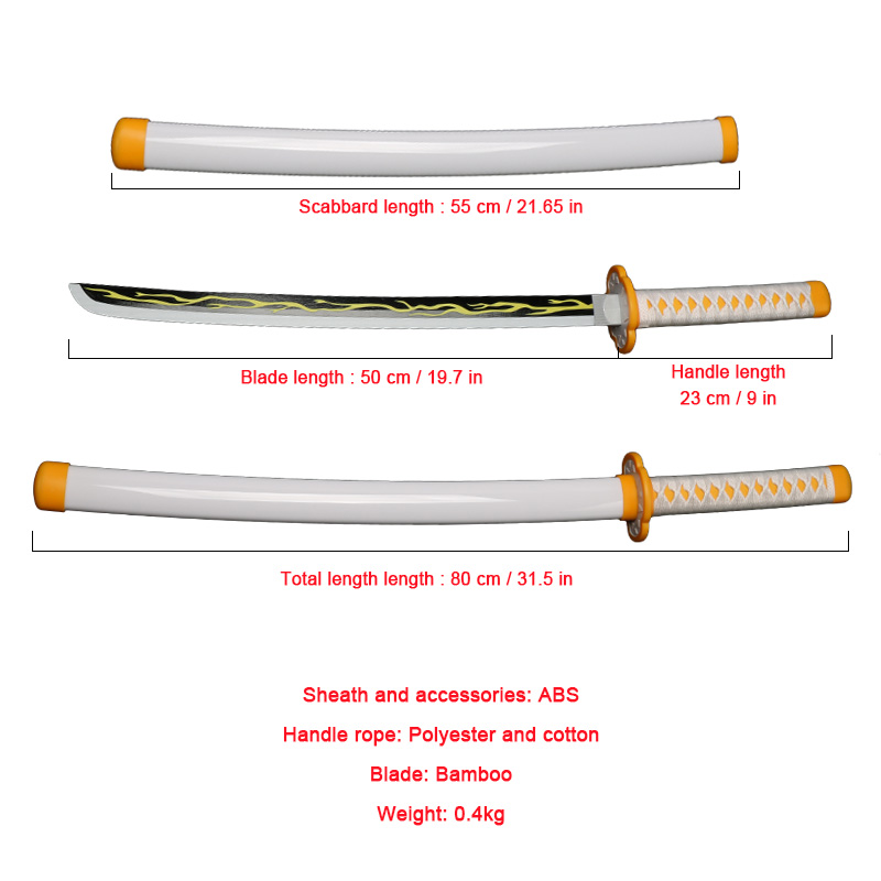 80cm/31.5in Katana Handmade Sw - Cosplay Anime Zenitsu ulasan dan harga