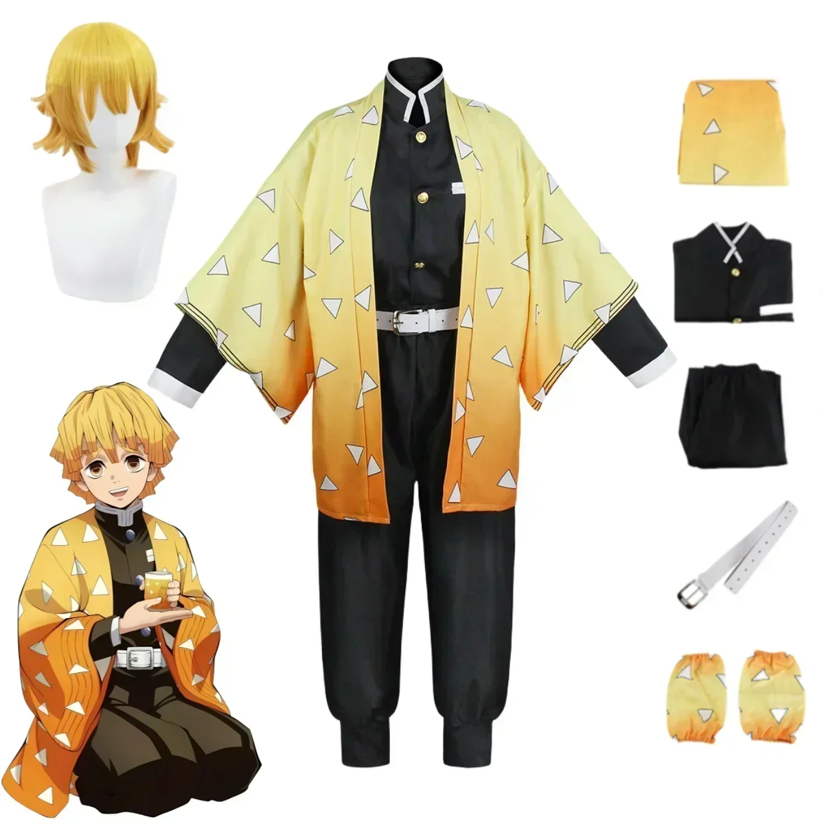 Anime Agatsuma Zenitsu Cosplay - Cosplay Anime Zenitsu ulasan dan harga