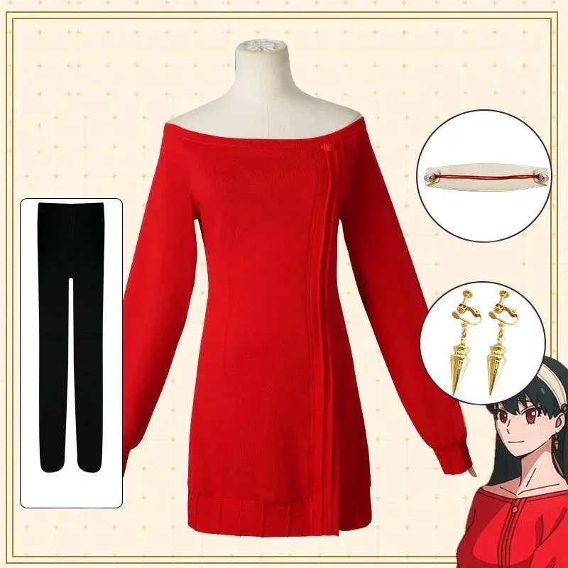 Yor Forger Cosplay Long Red Kn - Anime Cosplay Yor Forger ulasan dan harga
