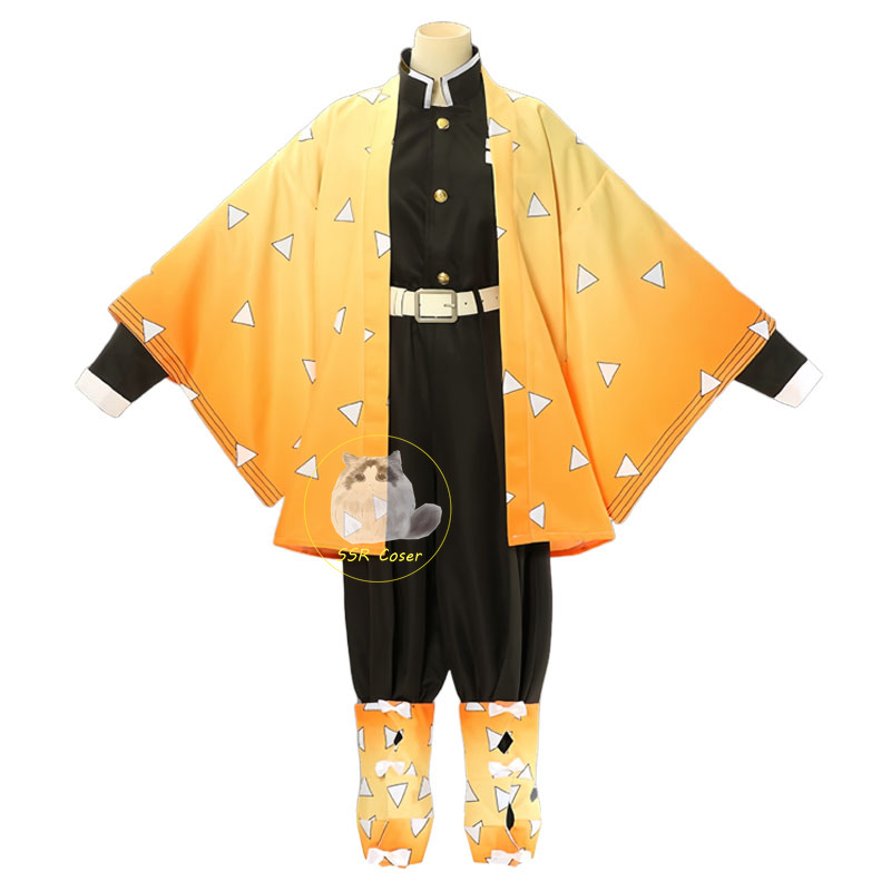 Agatsuma Zenitsu Costume Cospl - Cosplay Anime Zenitsu ulasan dan harga