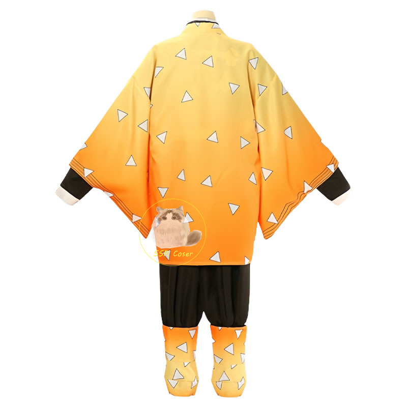 Agatsuma Zenitsu Costume Cospl - Cosplay Anime Zenitsu ulasan dan harga